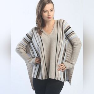 Zoe Couture 100% Cashmere V Neck Sleeved Poncho Sweater Size M/L